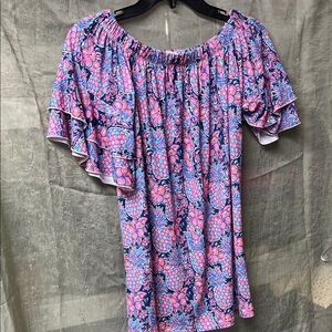 Simply Southern Navy, Pink & Coral Pineapple Print Top